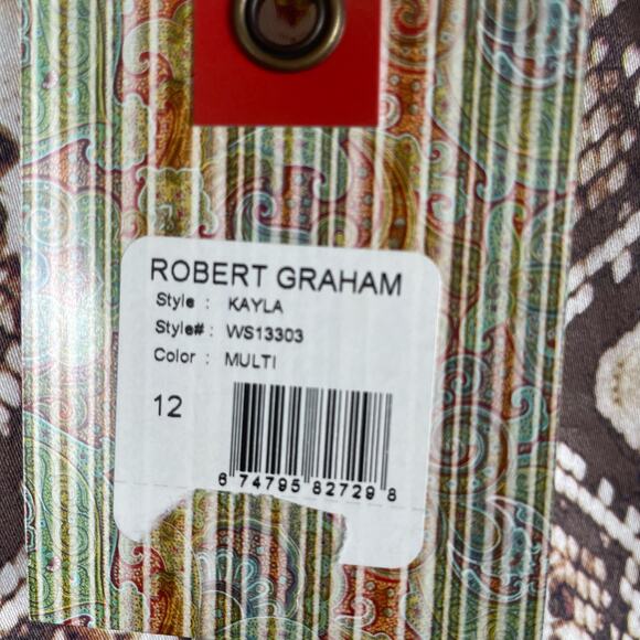 Robert Graham Ankle Pants Women Size 12 Brown Kayla Snake Print Style# 13303 NWT - Picture 4 of 13